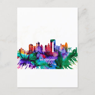 Benidorm Skyline Inbjudan Vykort