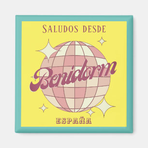Benidorm Spain espana helgdag färglös Magnet