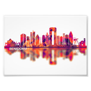 Benidorm Spain Skyline Fototryck