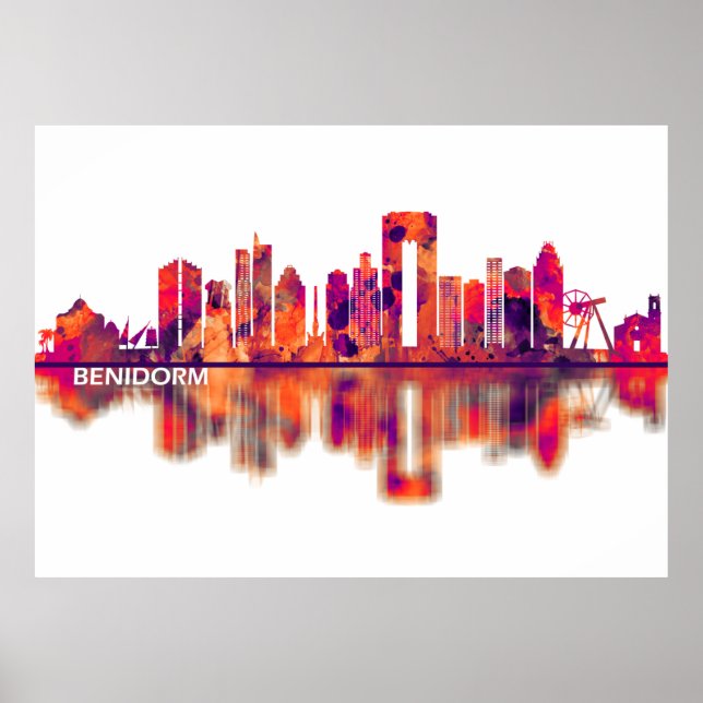 Benidorm Spain Skyline Poster (Framsidan)