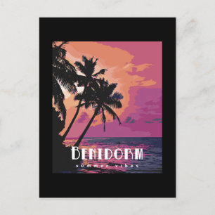 Benidorm Spain Summer Vibes Beach Vykort