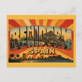Benidorm Spanien Skyskrapa Strand Vykort
