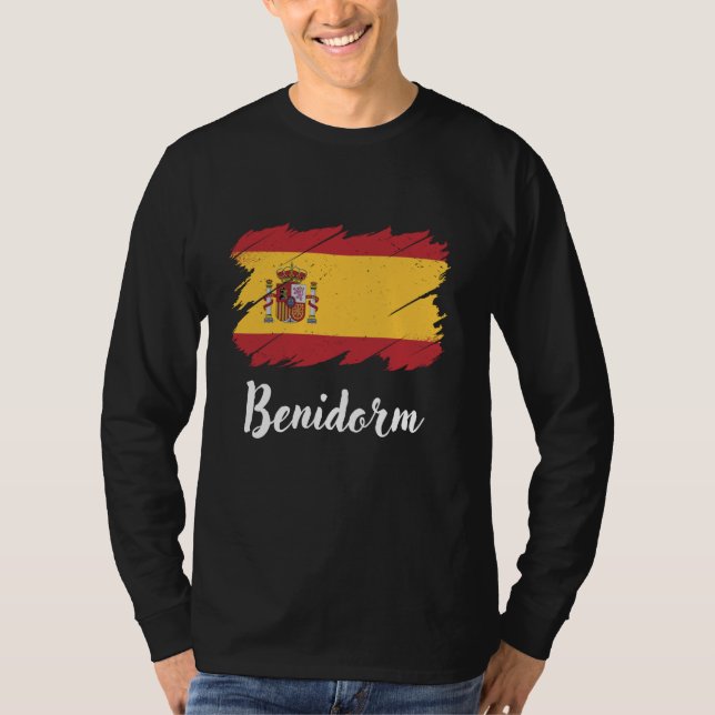 Benidorm Spanien, spanska Flagga, Benidorm T Shirt (Framsida)