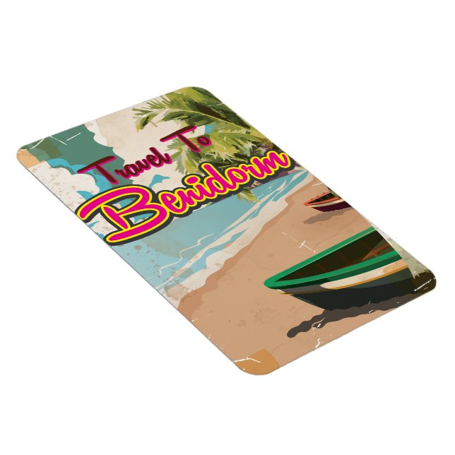 Benidorm,Spanien Vintage semesteraffisch Magnet (Högersidan)