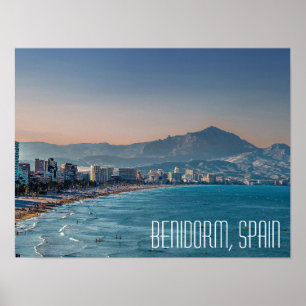 Benidorm, Spaniens vykort för kustskott Poster