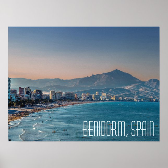 Benidorm, Spaniens vykort för kustskott Poster (Framsidan)