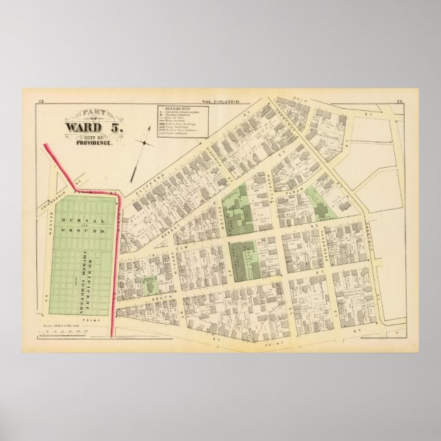 Benificent Church Cemetery och Elba Mills Atlas Poster (Framsidan)