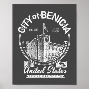 BENIKIEN KLIFORNIEN - BENICIA ARSENAL CLOCKTOWER POSTER