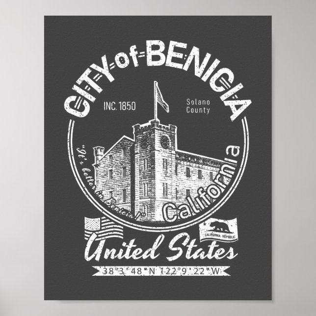 BENIKIEN KLIFORNIEN - BENICIA ARSENAL CLOCKTOWER POSTER (Framsidan)