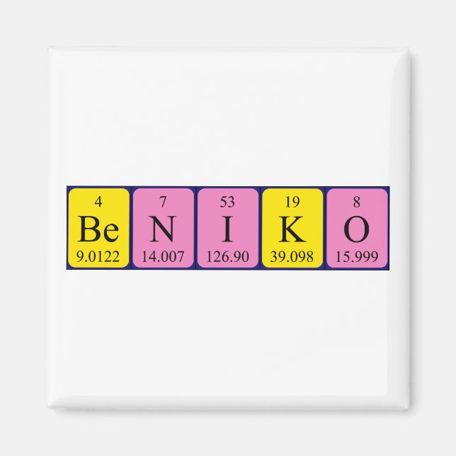 Beniko Periodisk bord namn magnet (Framsidan)