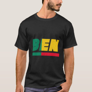 Benin Ben Beninese med Flagga T Shirt