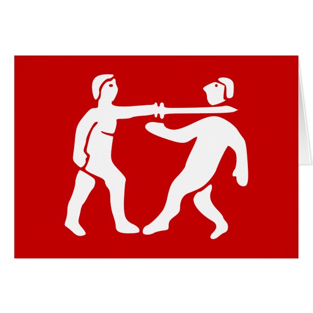 Benin Empire Flagga/Emblem Card Hälsningskort (Framsidan Horizontal)