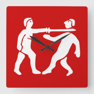 Benin Empire Flagga / Emblem Fyrkantig Klocka
