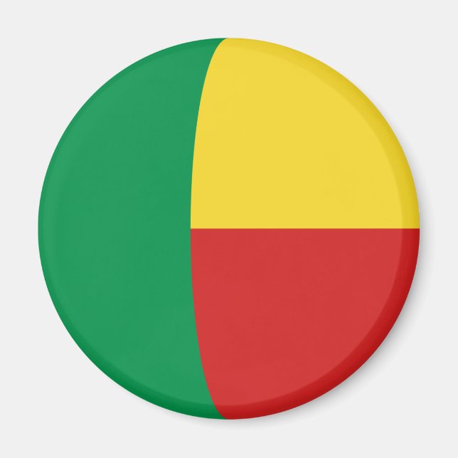 Benin Fisheye Flagga Magnet (Framsidan)