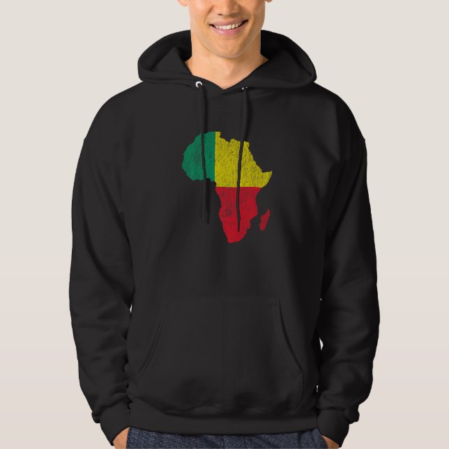 Benin Flagga Afrika Continent Silhouette Gift for  Hoodie (Framsida)