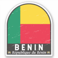 Benin Flagga Emblem Distress Vintage