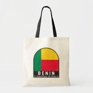 Benin Flagga Emblem Distress Vintage Tygkasse
