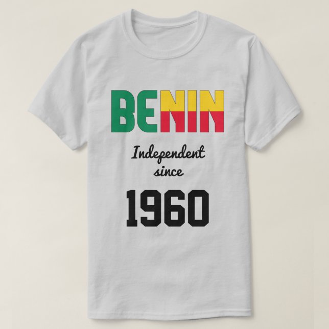 Benin Flagga IndeSjälvständighet Firande T-Shirt (Design framsida)