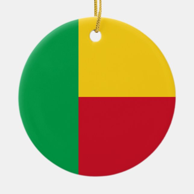 Benin flagga julgransprydnad keramik (Framsidan)