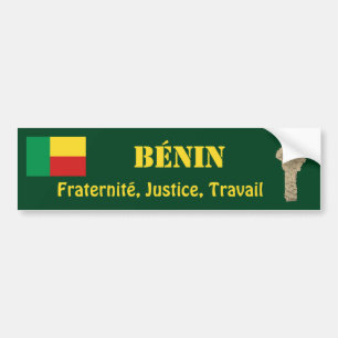 Benin flagga + Kartabildekal Bildekal