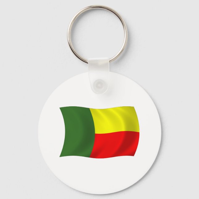 Benin Flagga Keychain Nyckelring (Framsida)