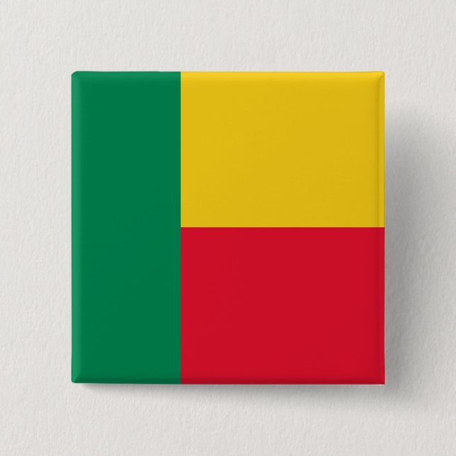 Benin Flagga Knapp (Framsida)