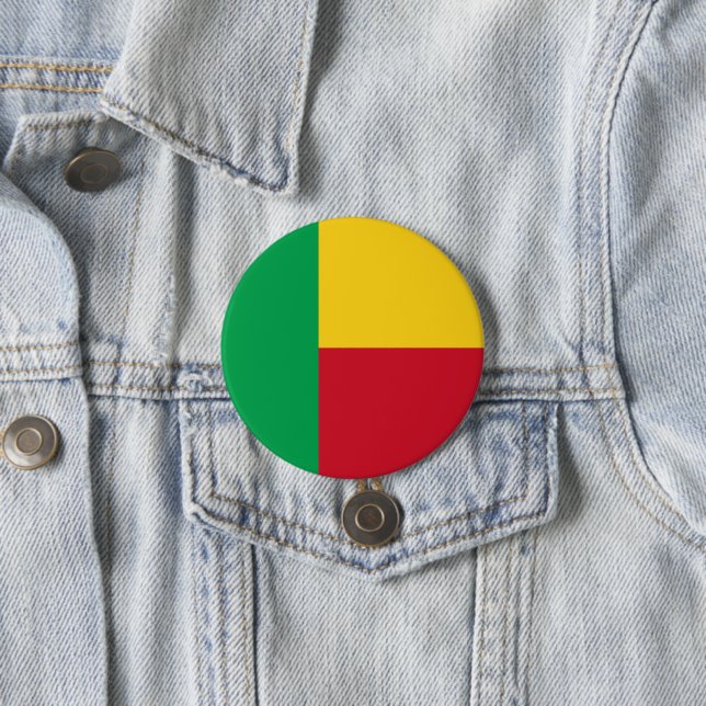 Benin flagga knapp (In Situ)
