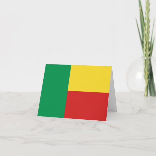 Benin Flagga Notekort Kort (Framsida)