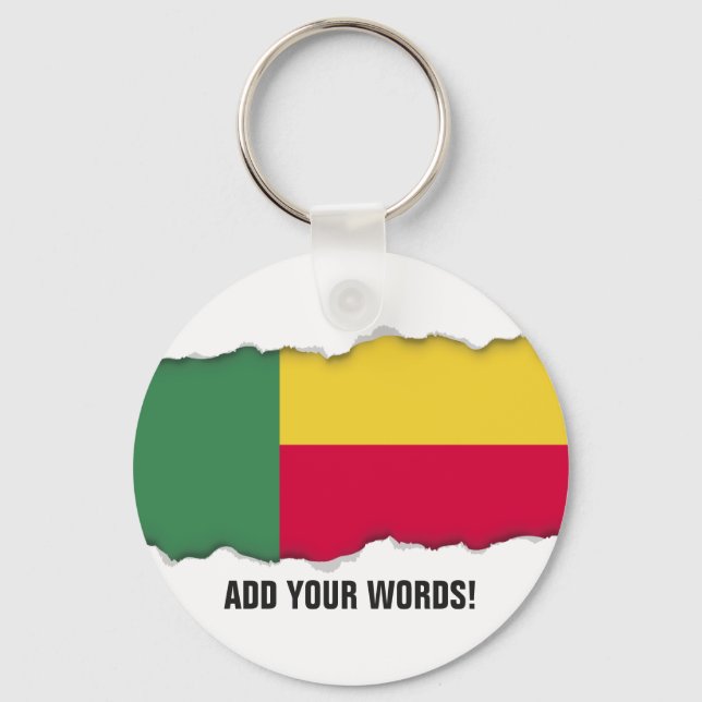 Benin Flagga Nyckelring (Framsida)