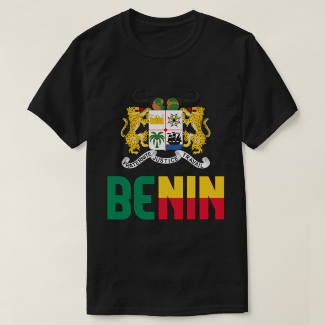 Benin-Flagga och Jacka av Arm Patriotic T Shirt (Design framsida)