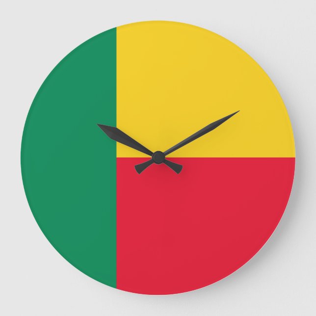 Benin Flagga Stor Klocka (Framsida)