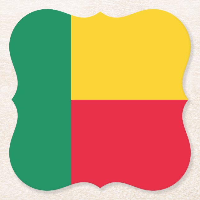 Benin Flagga Underlägg Papper (Framsida)