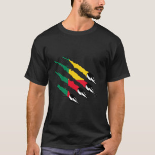 Benin Flagga USA Amerika Jag Är Båda Beninska R T Shirt