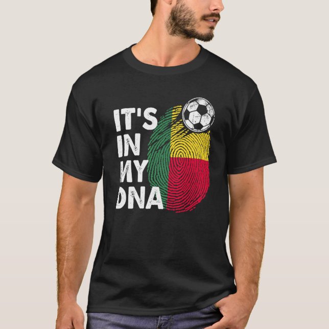Benin i mitt DNA Beninese Flagga Team Benin T Shirt (Framsida)