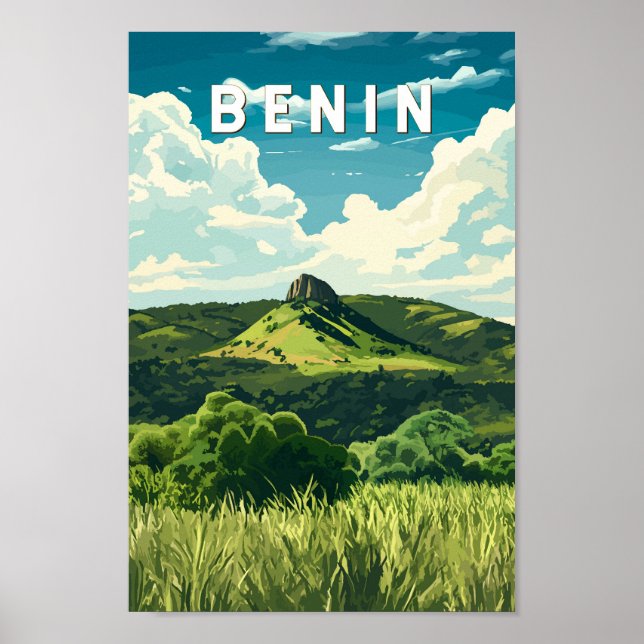 Benin Illustration Travel Art-Vintage Poster (Framsidan)
