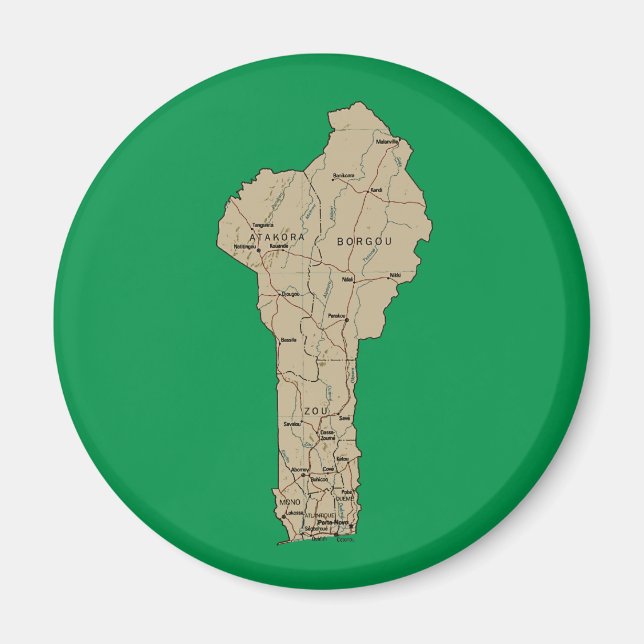 Benin Kartmagnet Magnet (Framsidan)