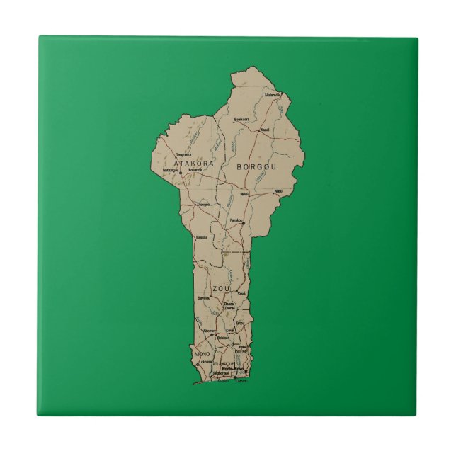 Benin Kartplattor Kakelplatta (Framsidan)