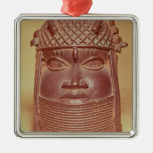 Benin maskerar julgransprydnad metall
