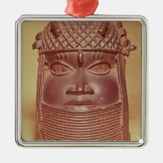 Benin maskerar julgransprydnad metall (Framsidan)