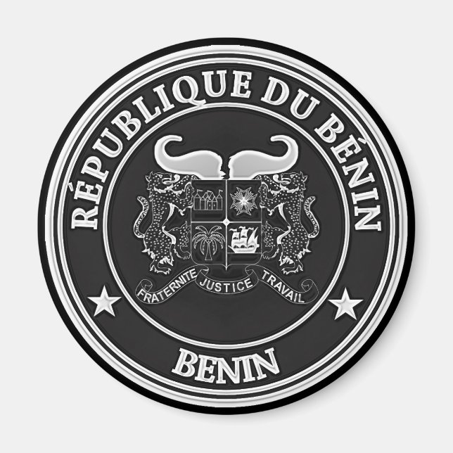 Benin Round Emblem Magnet (Framsidan)