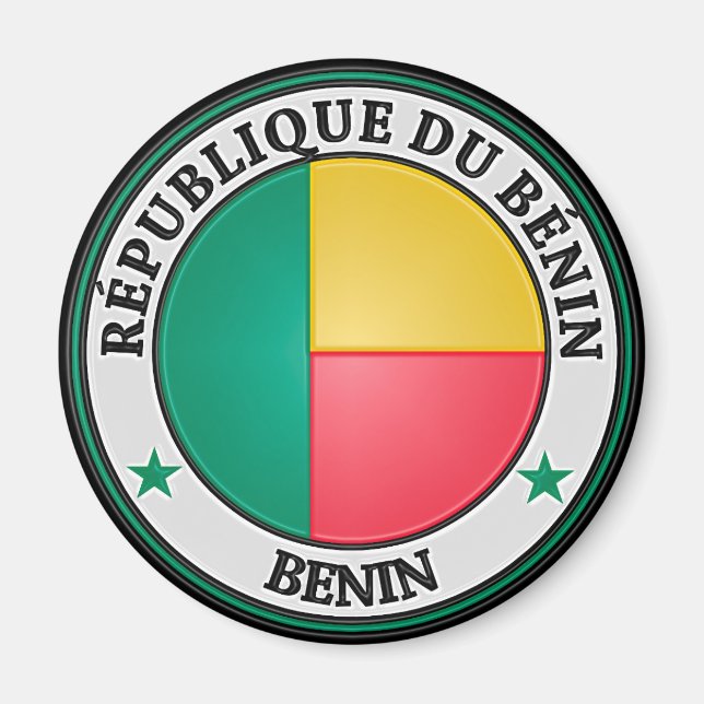 Benin Round Emblem Magnet (Framsidan)