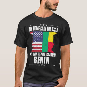 Beninese American Patriot Grown Proud Home Heart U T Shirt