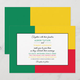 Beninese Flagga, Flagga Benin Bröllop Inbjudningar