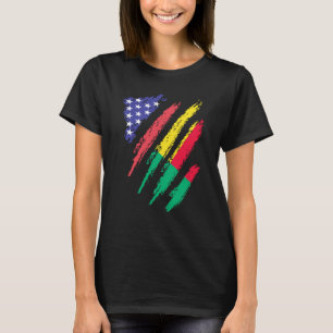 Beninsk Amerikansk Patriot Uppvuxen Hjärtats Flagg T Shirt