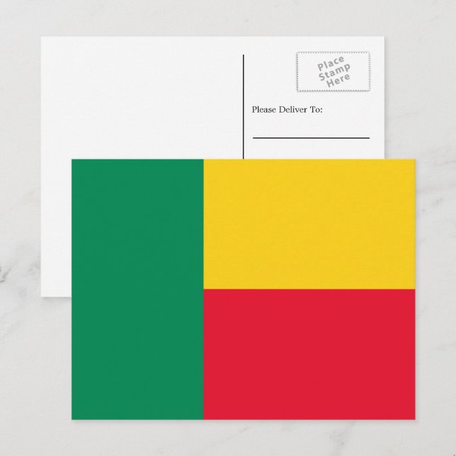Beninska flaggan, Flagga av Benin Vykort (Fram/baksida)