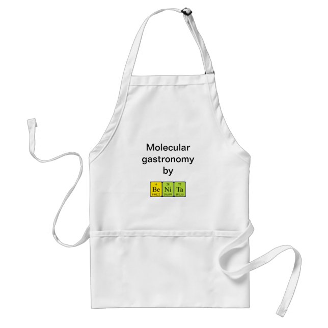 Benita periodiskt återkommande bord namn apron förkläde (Framsidan)