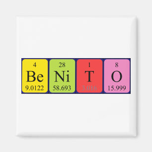 Benito periodiskt bord namn magnet