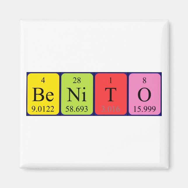 Benito periodiskt bord namn magnet (Framsidan)