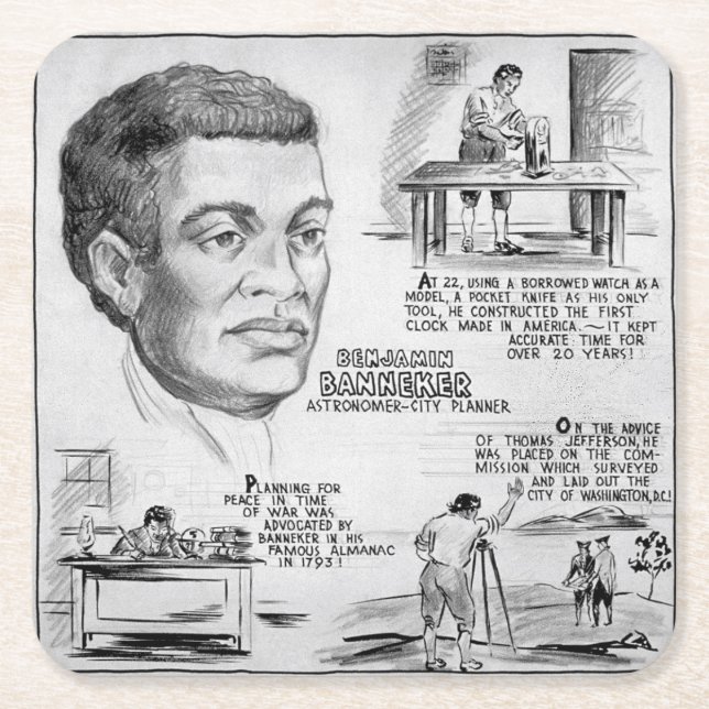 Benjamin Banneker: Black Scientist & Revolutionary Underlägg Papper Kvadrat (Framsidan)