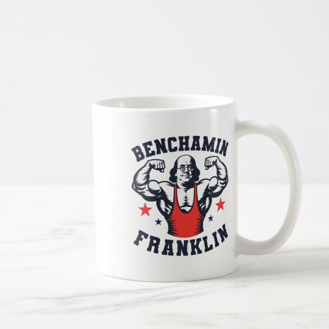 Benjamin Benchamin Franklin Bänkpress Bodybuilding Kaffemugg (Höger)